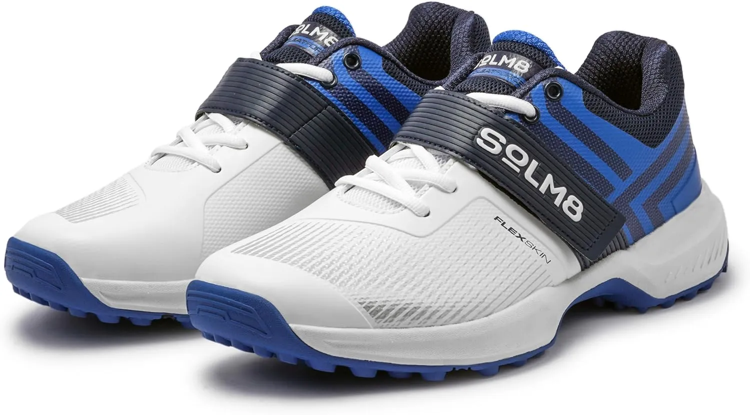 SOLM8 S8 Cricket Shoes - Rubber Spikes Professional Cleats for Outdoor Turf and Field Sports Gel Cushioned Insole