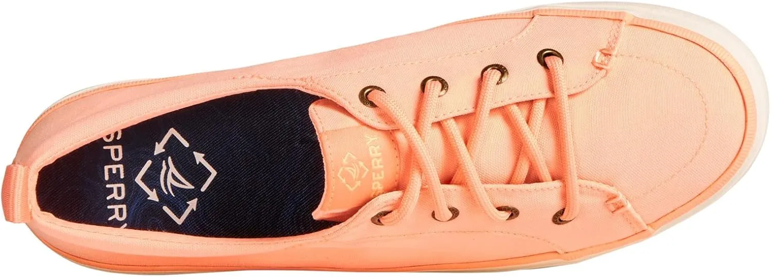 Sperry Women's Crest Vibe SEACYCLED Boat Shoe, Peach, 8.5