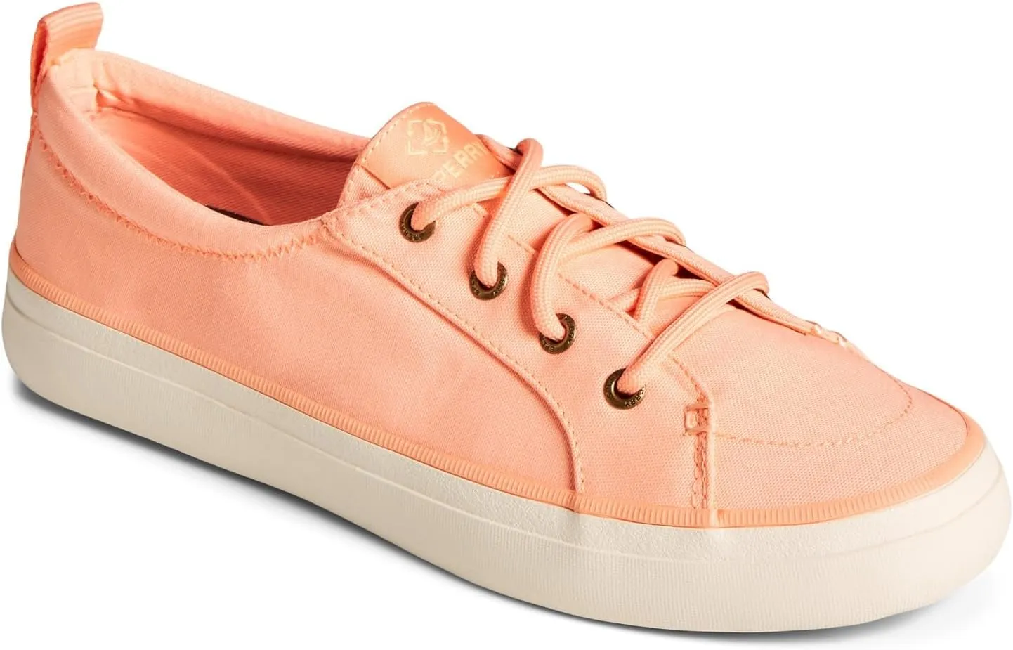 Sperry Women's Crest Vibe SEACYCLED Boat Shoe, Peach, 8.5