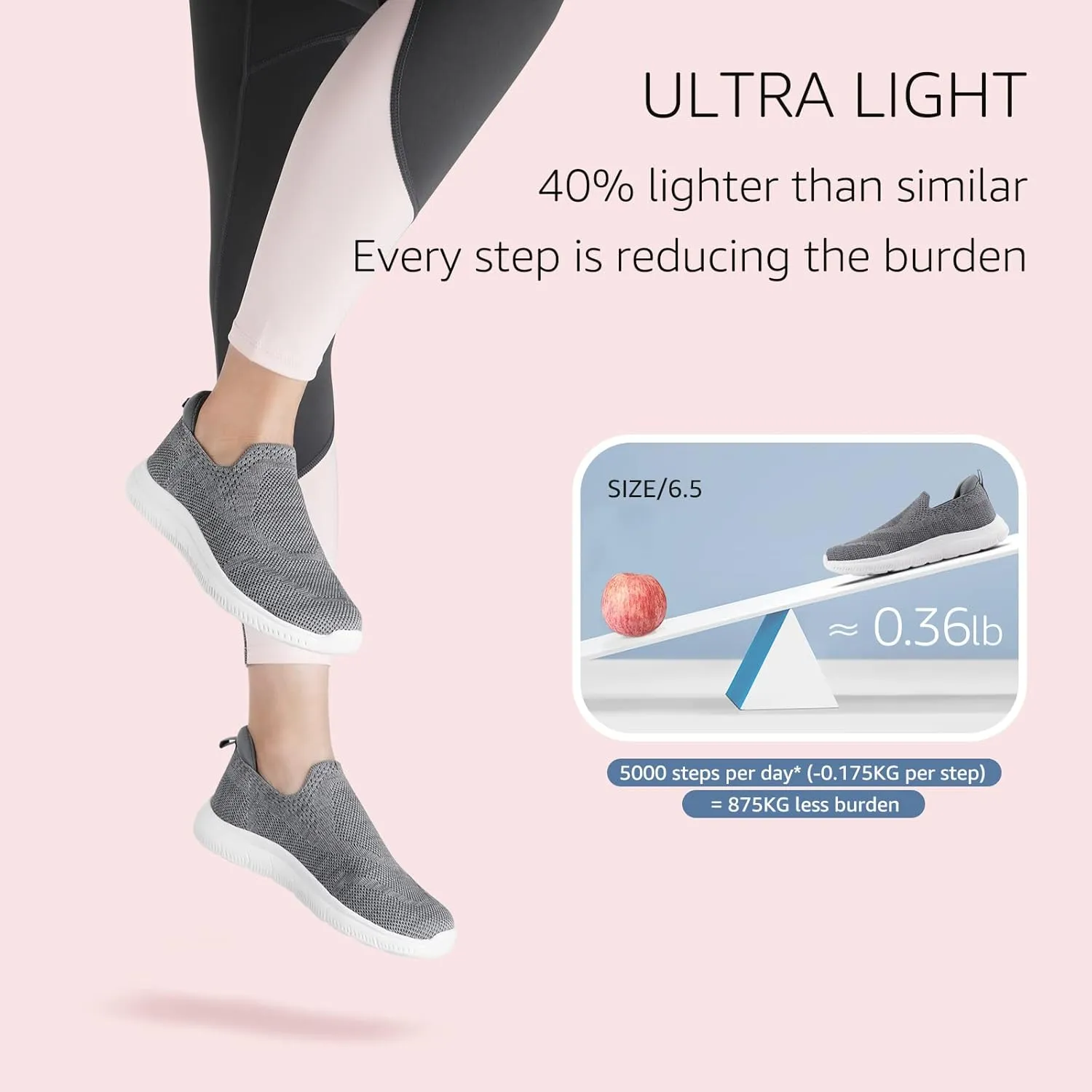 STQ Slip On Sneakers for Women Lightweight Walking Shoes Comfortable Breathable Mesh with Arch Suuport