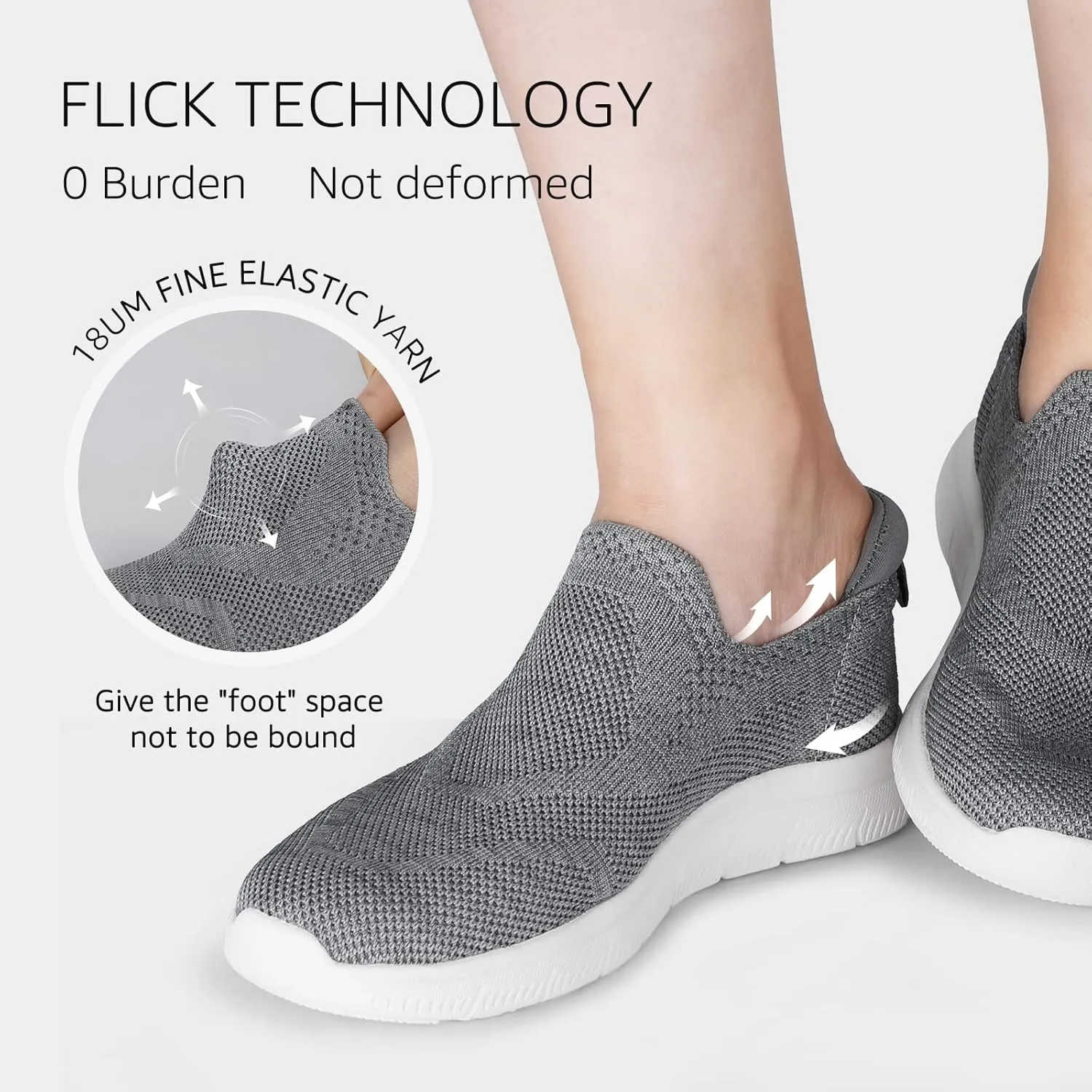 STQ Slip On Sneakers for Women Lightweight Walking Shoes Comfortable Breathable Mesh with Arch Suuport