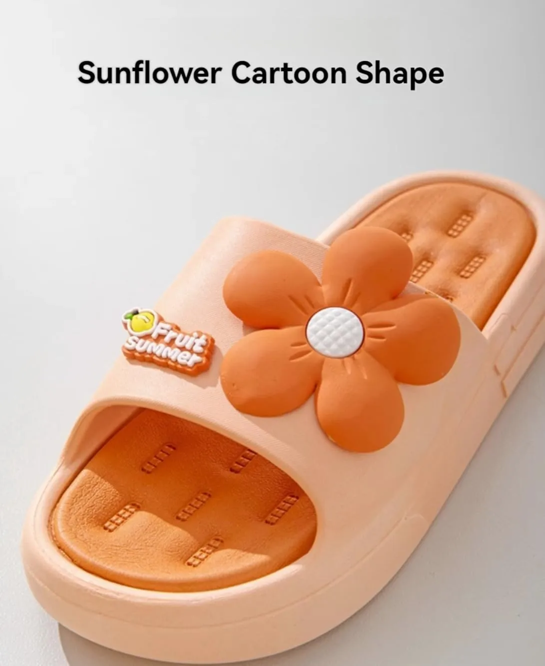Sunflower Slippers for Women Indoor Outdoor Beach Travel Slides Shower Sandals Cushioned Thick Sole Y2k Aesthetic Cute