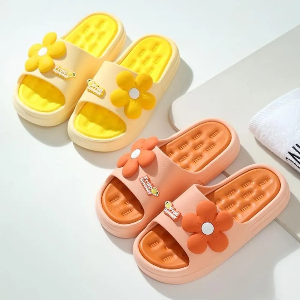 Sunflower Slippers for Women Indoor Outdoor Beach Travel Slides Shower Sandals Cushioned Thick Sole Y2k Aesthetic Cute
