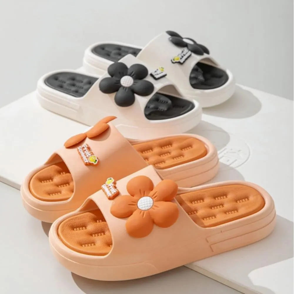 Sunflower Slippers for Women Indoor Outdoor Beach Travel Slides Shower Sandals Cushioned Thick Sole Y2k Aesthetic Cute
