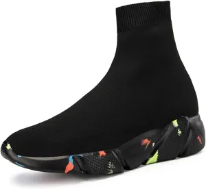 SUNROLAN Fashion Lightweight Sock Sneakers for Women Athletic Running Shoes Breathable Walking Shoes