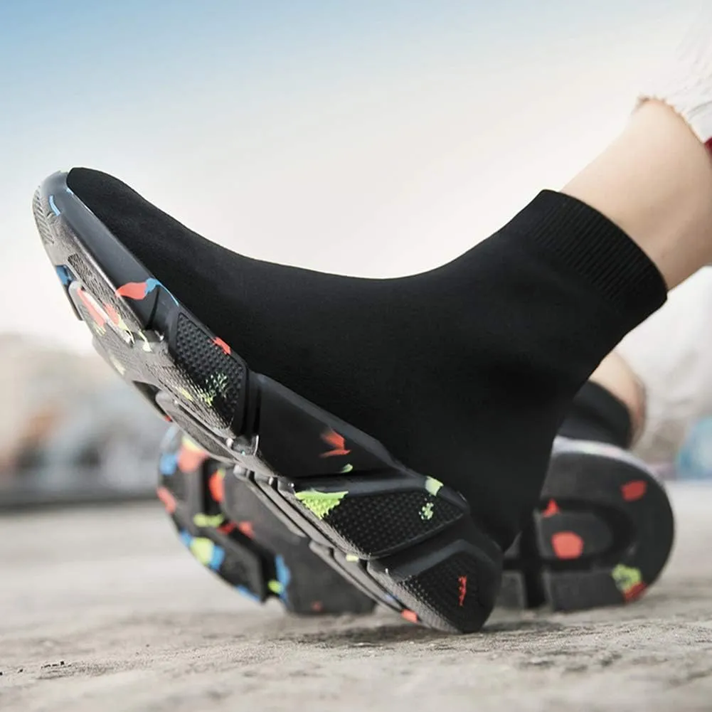 SUNROLAN Fashion Lightweight Sock Sneakers for Women Athletic Running Shoes Breathable Walking Shoes