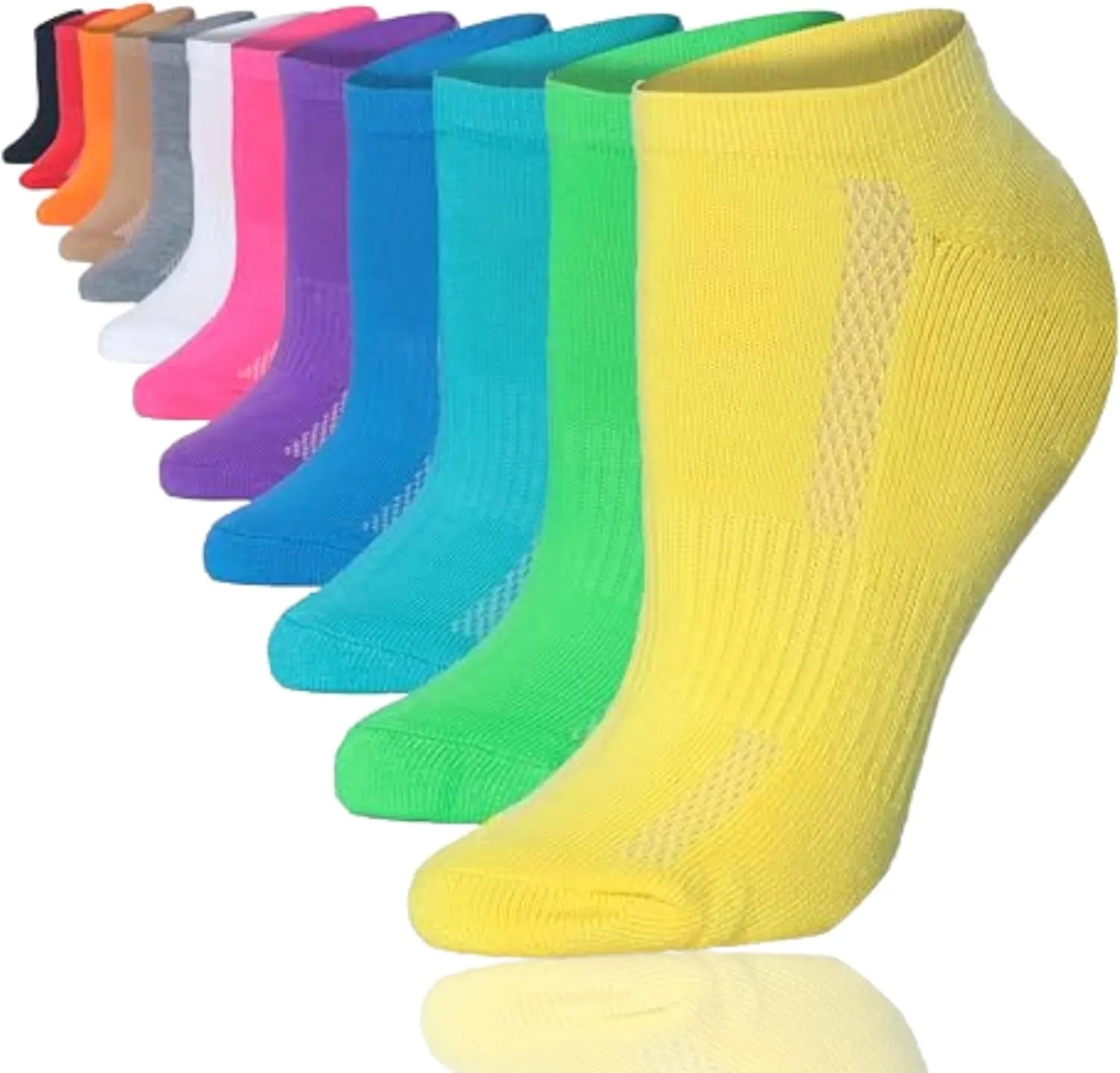 Tipi Toe Women's 12 Pack Athletic Cushioned Comfort Running Ankle Socks Available In Sizes 6-11