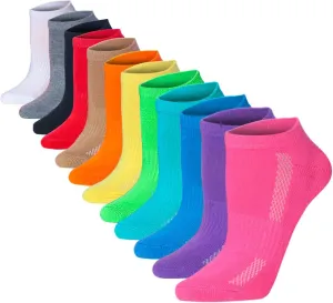 Tipi Toe Women's 12 Pack Athletic Cushioned Comfort Running Ankle Socks Available In Sizes 6-11