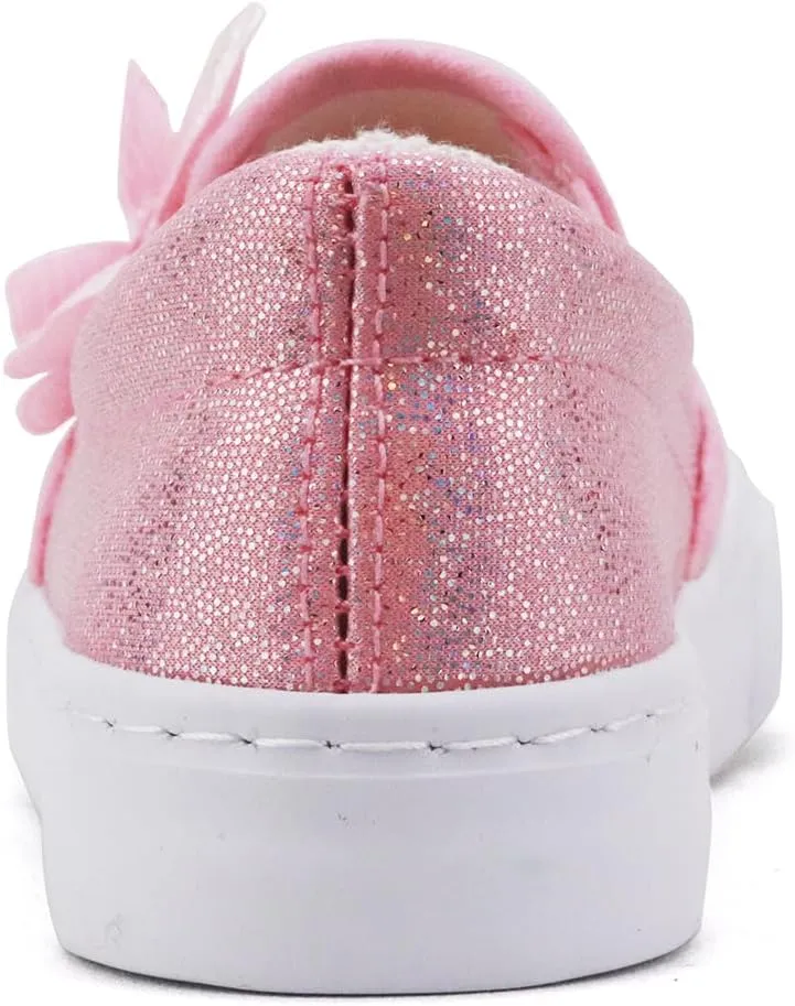 Toandon Toddler Girls Kids Sparkle Slip On Sneakers Loafers Age 2-10