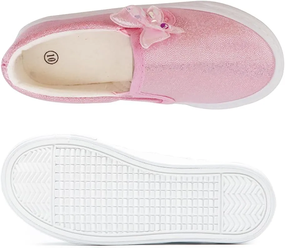 Toandon Toddler Girls Kids Sparkle Slip On Sneakers Loafers Age 2-10
