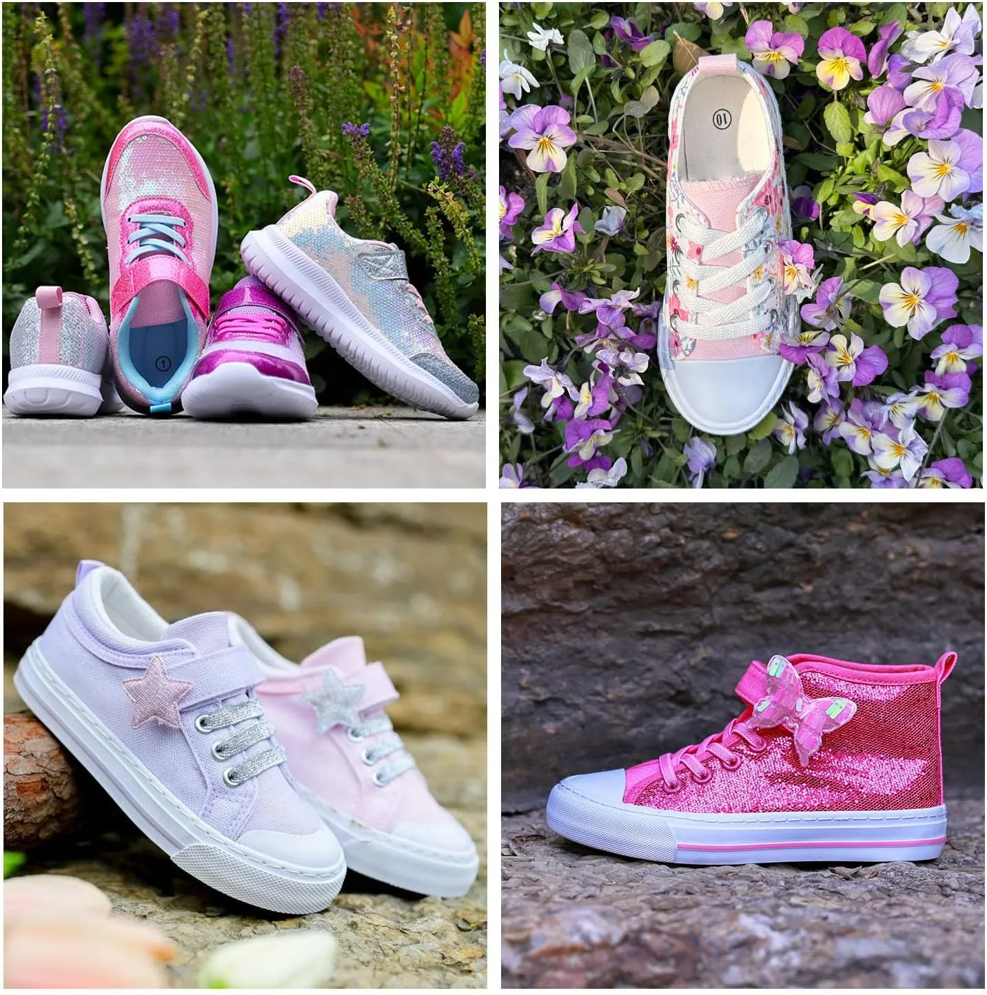 Toandon Toddler Girls Kids Sparkle Slip On Sneakers Loafers Age 2-10