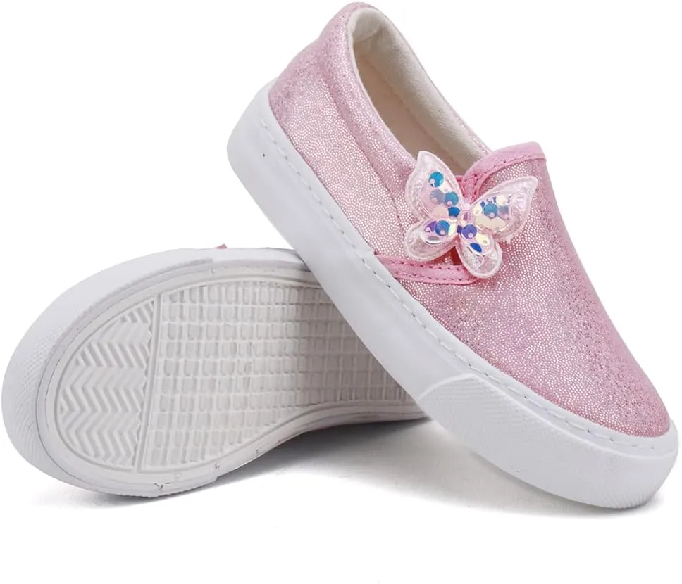 Toandon Toddler Girls Kids Sparkle Slip On Sneakers Loafers Age 2-10