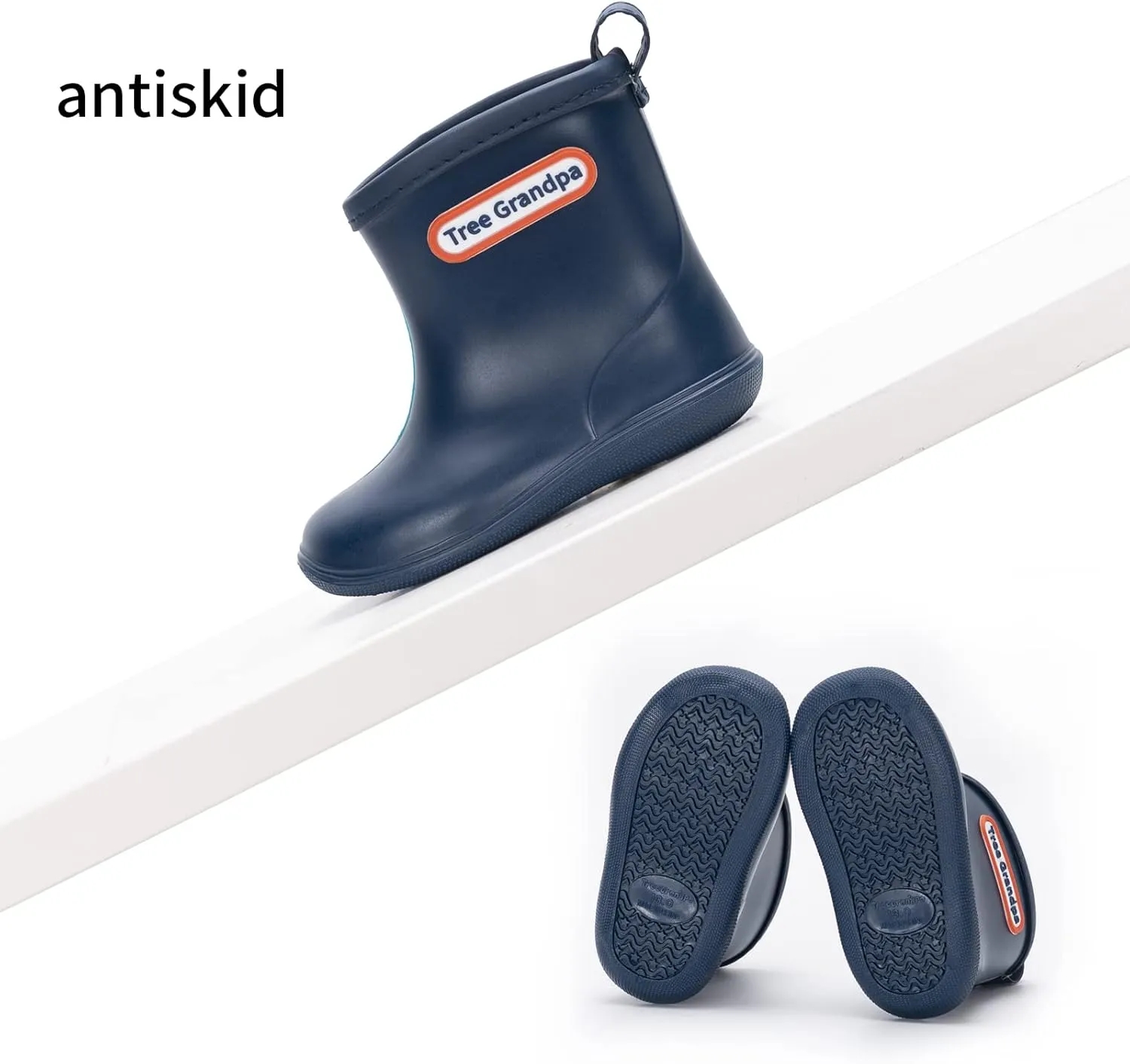 Toddler Kids Rain Boots for Boys Girls Easy-on Lightweight Waterproof Rainboots Baby