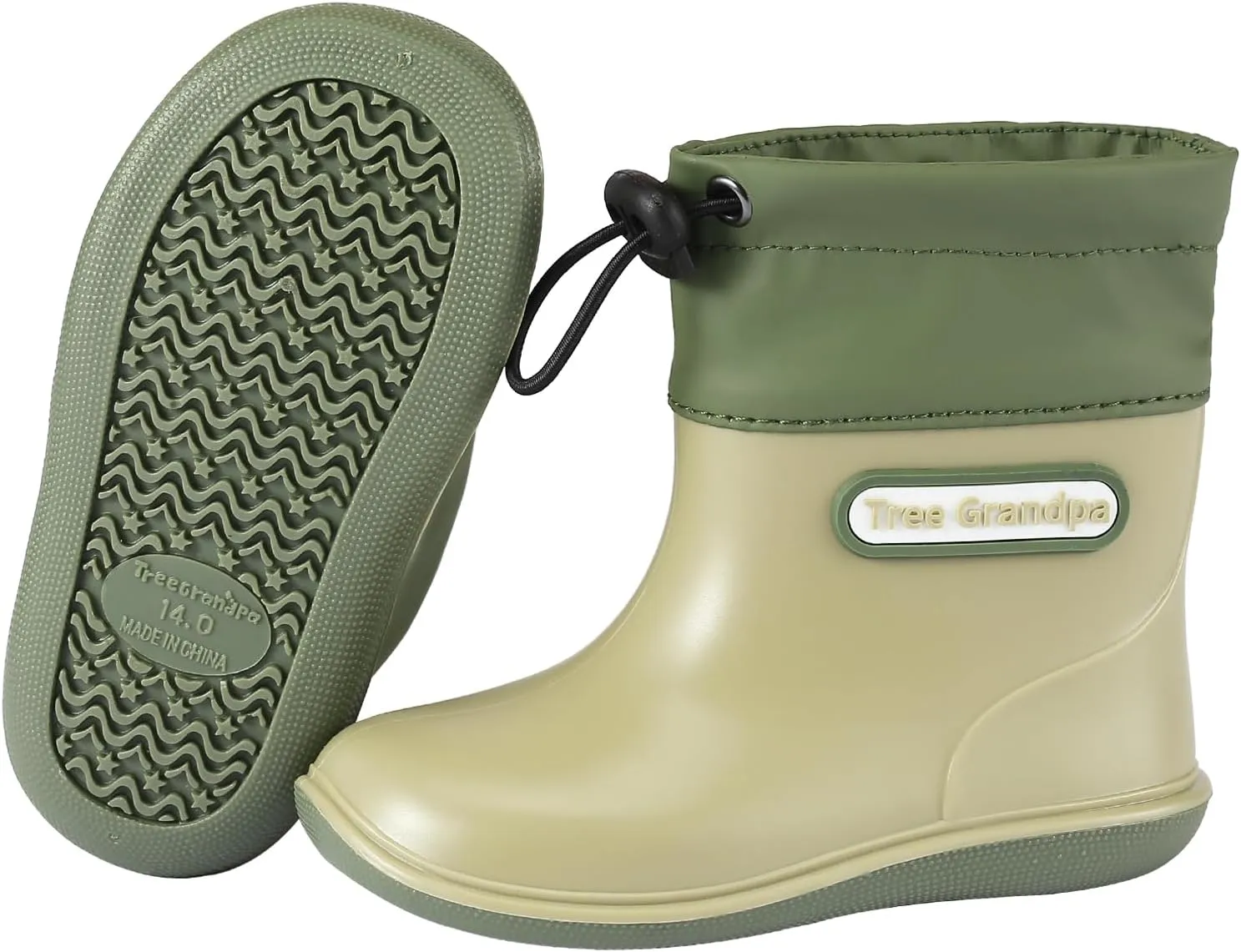 Toddler Kids Rain Boots for Boys Girls Easy-on Lightweight Waterproof Rainboots Baby