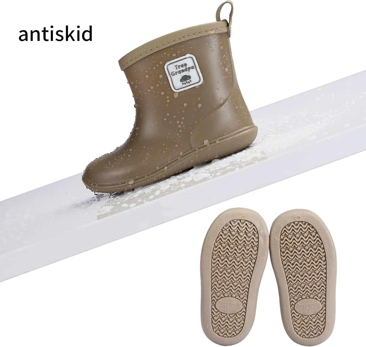 Toddler Kids Rain Boots for Boys Girls Easy-on Lightweight Waterproof Rainboots Baby