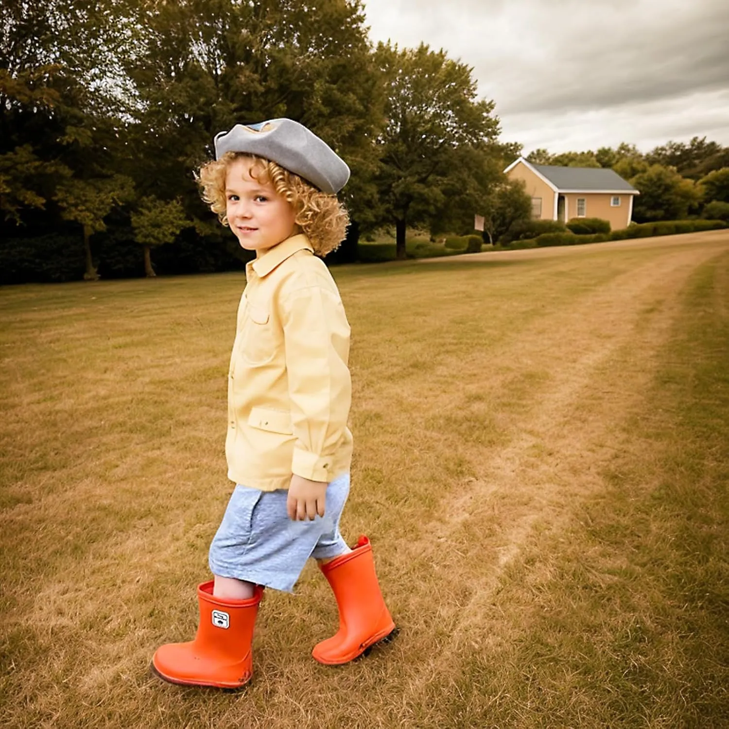 Toddler Kids Rain Boots for Boys Girls Easy-on Lightweight Waterproof Rainboots Baby