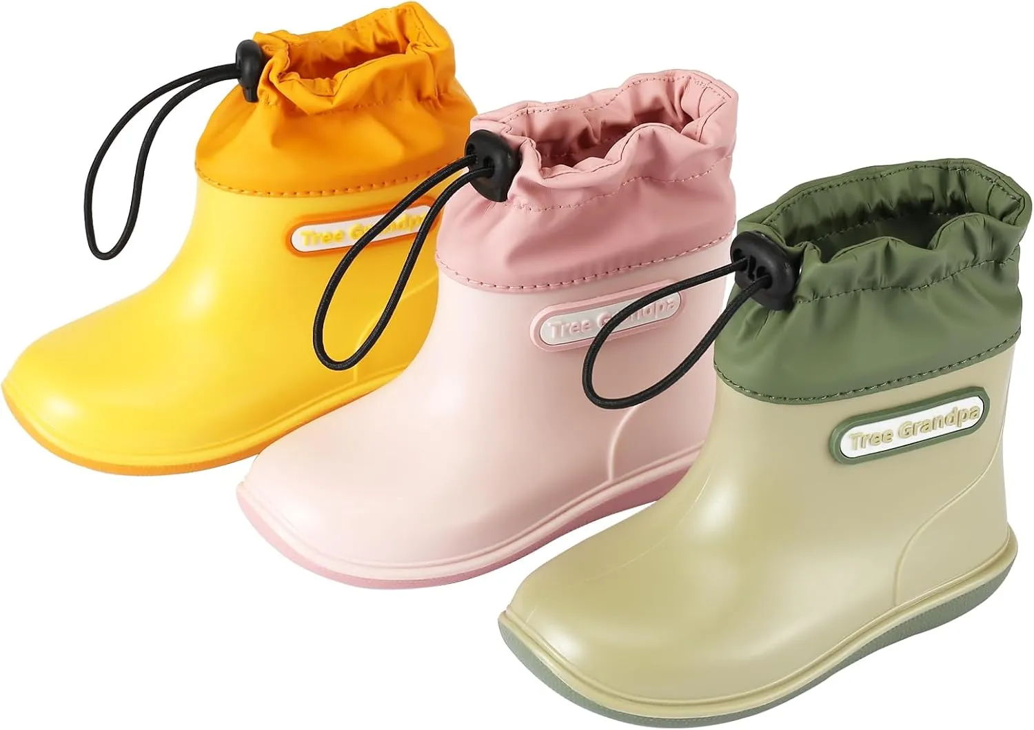 Toddler Kids Rain Boots for Boys Girls Easy-on Lightweight Waterproof Rainboots Baby