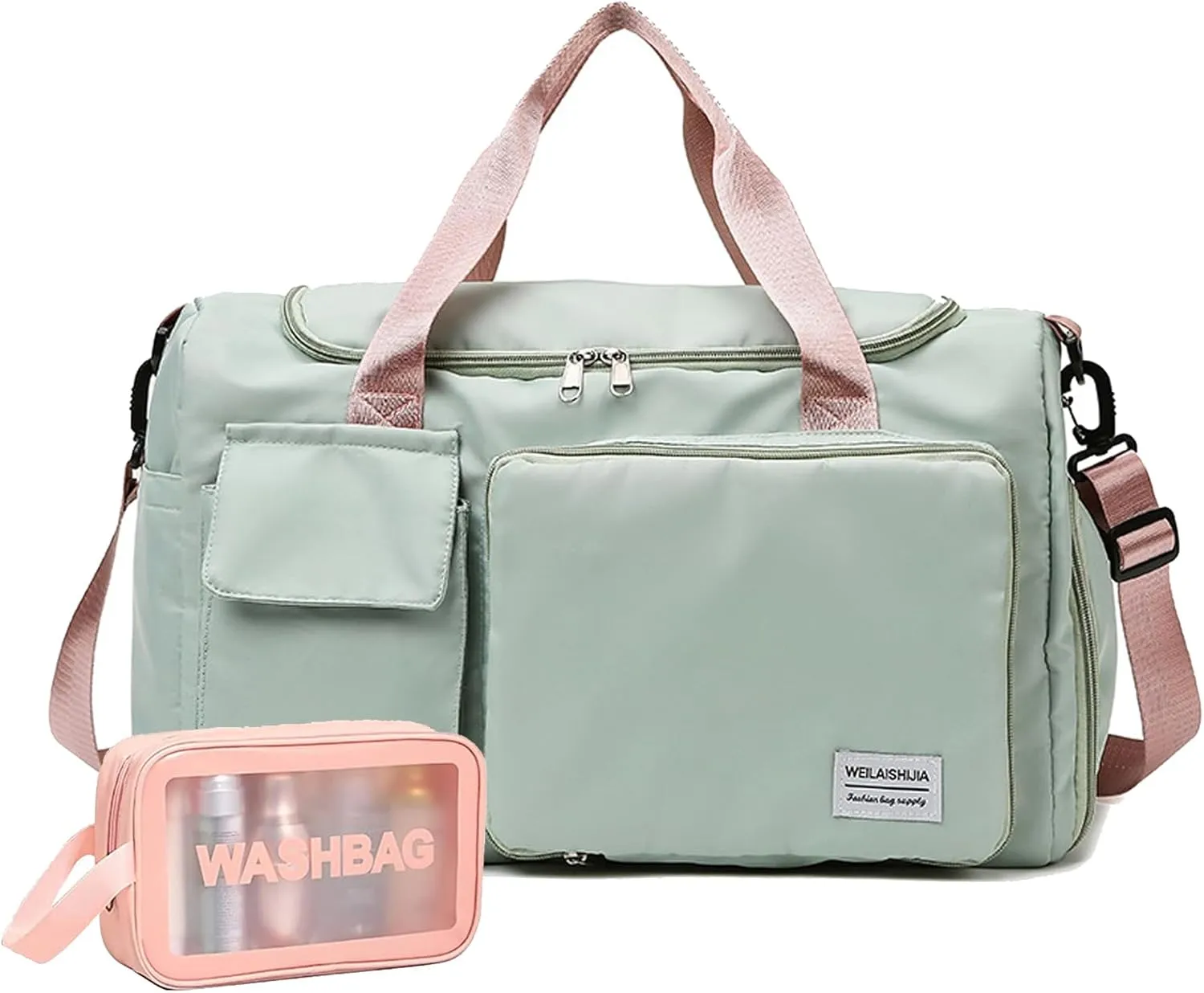 Travel Bag, Large Capacity Folding Travel Bag, Sports Gym Bag with Wet Pocket & Shoes Compartment, Foldable Travel Duffel Bag, Weekender Overnight Bag for Women and Man