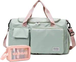 Travel Bag, Large Capacity Folding Travel Bag, Sports Gym Bag with Wet Pocket & Shoes Compartment, Foldable Travel Duffel Bag, Weekender Overnight Bag for Women and Man