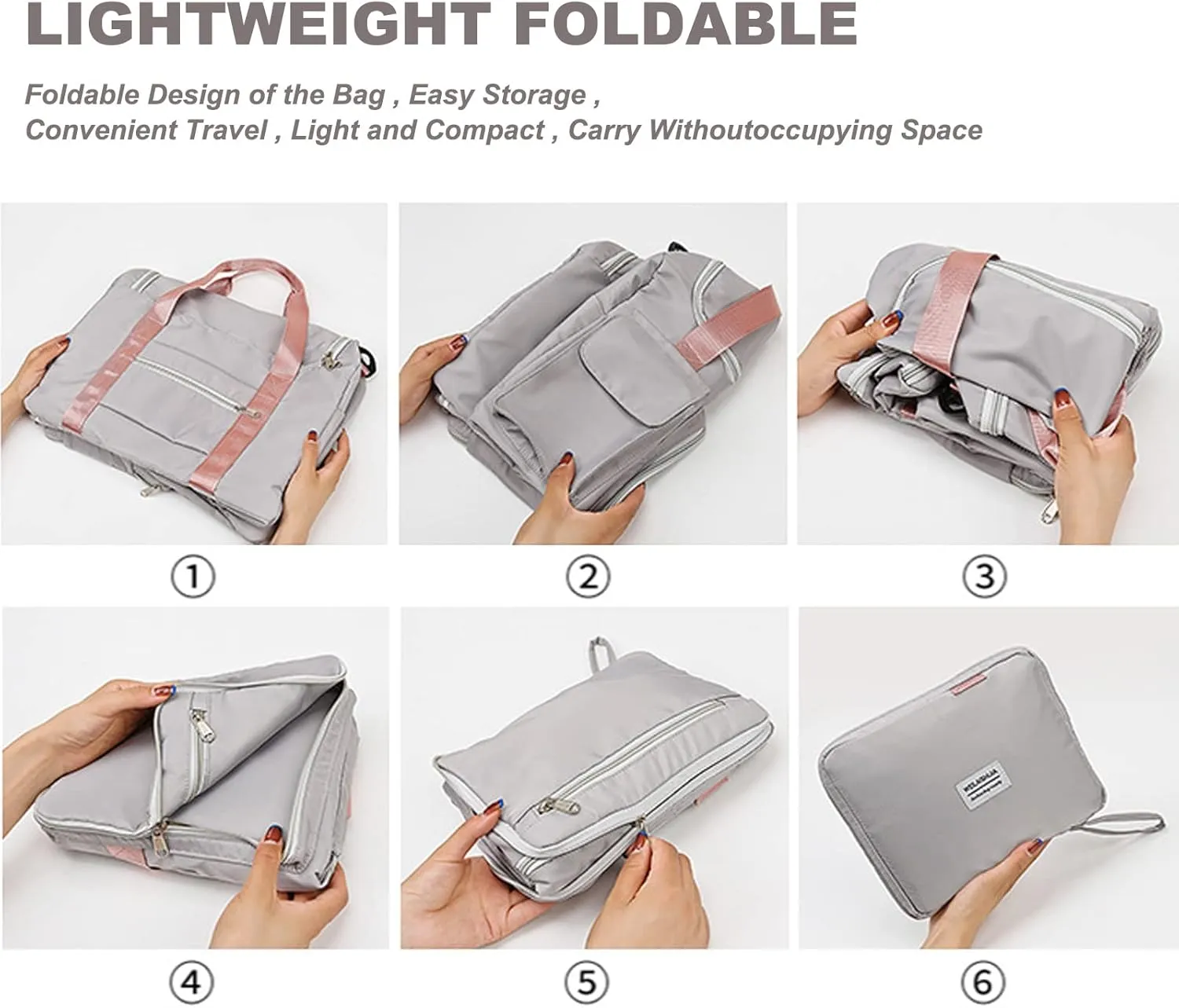 Travel Bag, Large Capacity Folding Travel Bag, Sports Gym Bag with Wet Pocket & Shoes Compartment, Foldable Travel Duffel Bag, Weekender Overnight Bag for Women and Man