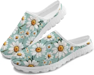 Tropical Flora Women's Arch Support Mule Garden Shoes Slip On Loafers Breathable Summer Barefoot Walking Flat