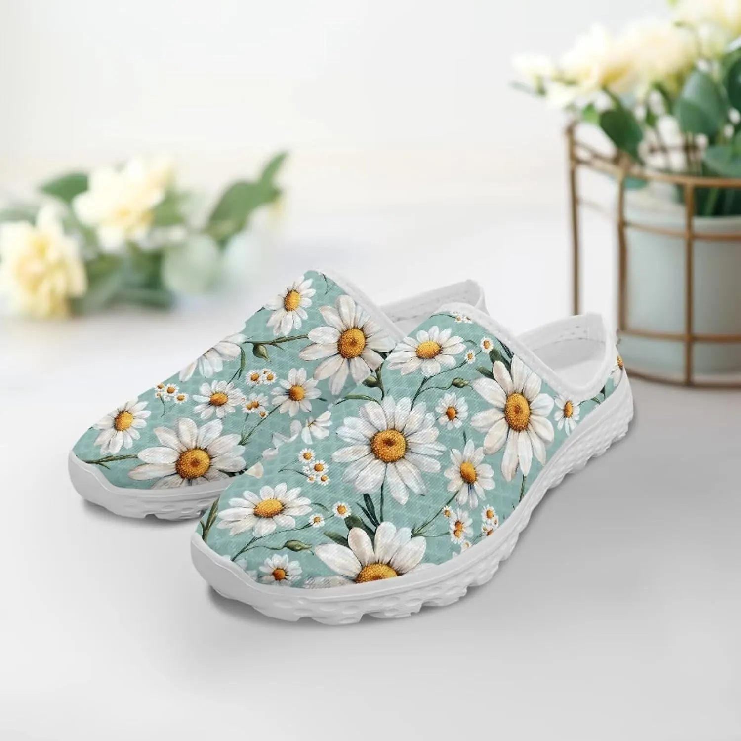 Tropical Flora Women's Arch Support Mule Garden Shoes Slip On Loafers Breathable Summer Barefoot Walking Flat
