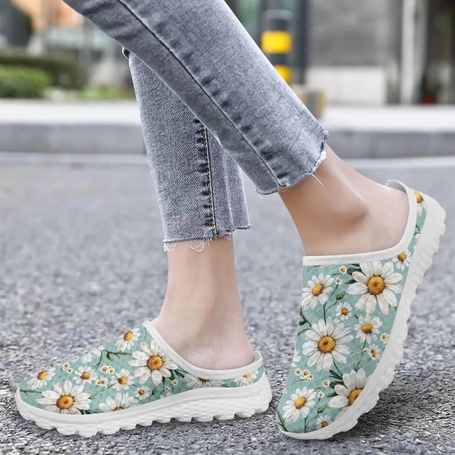 Tropical Flora Women's Arch Support Mule Garden Shoes Slip On Loafers Breathable Summer Barefoot Walking Flat