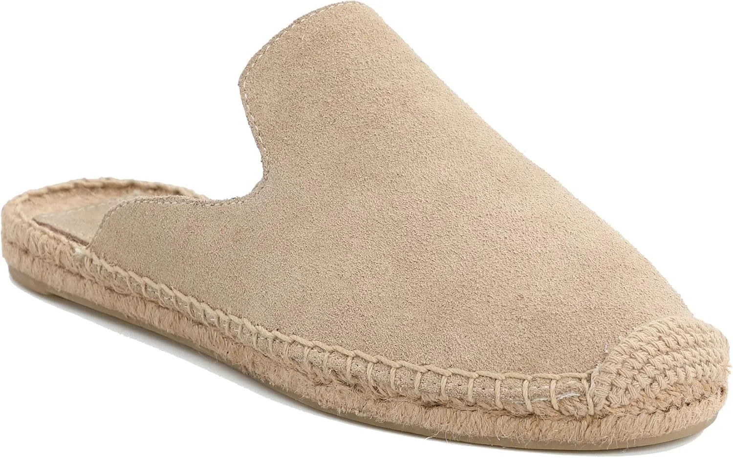 U-lite Women's Simple Mule Breathable Flat Espadrilles Shoes, Pure Color Mules