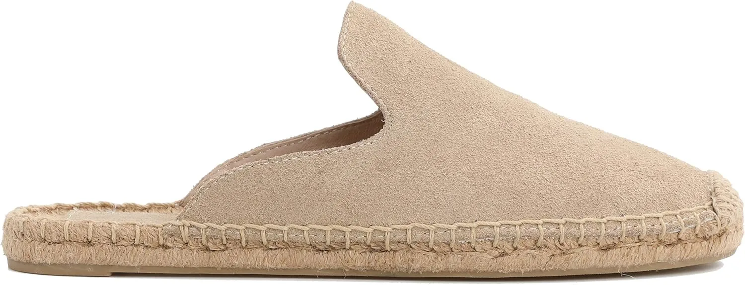U-lite Women's Simple Mule Breathable Flat Espadrilles Shoes, Pure Color Mules