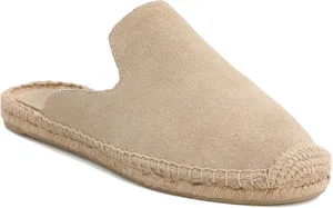 U-lite Women's Simple Mule Breathable Flat Espadrilles Shoes, Pure Color Mules