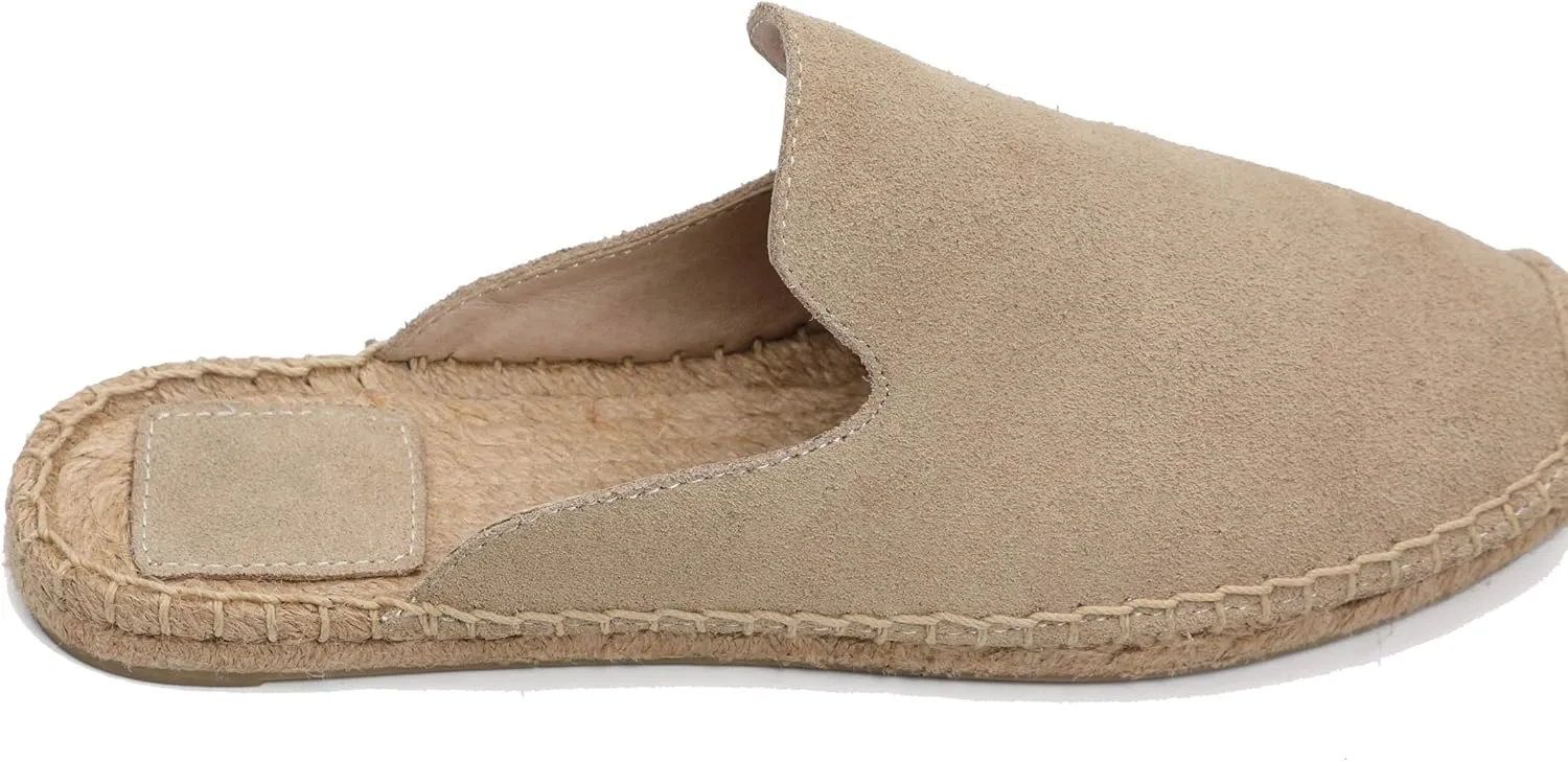 U-lite Women's Simple Mule Breathable Flat Espadrilles Shoes, Pure Color Mules