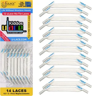 uLace Kiddos No-Tie Shoelaces - Elastic Shoe Laces for Sneakers | Stretchy, Elastic Laces | Easy Installation - 14 Laces