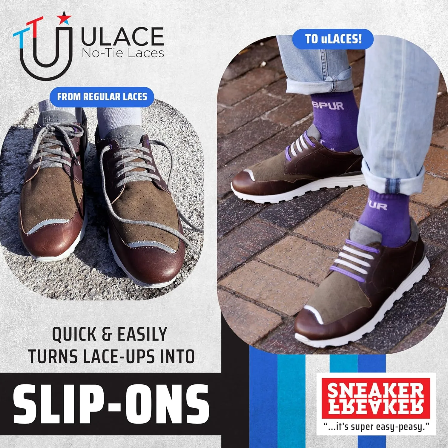 uLace Slims No-Tie Shoelaces - Elastic Shoe Laces for Sneakers | Stretchy, Elastic Laces | Easy Installation - 14 Laces