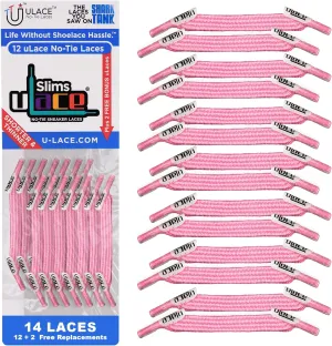 uLace Slims No-Tie Shoelaces - Elastic Shoe Laces for Sneakers | Stretchy, Elastic Laces | Easy Installation - 14 Laces