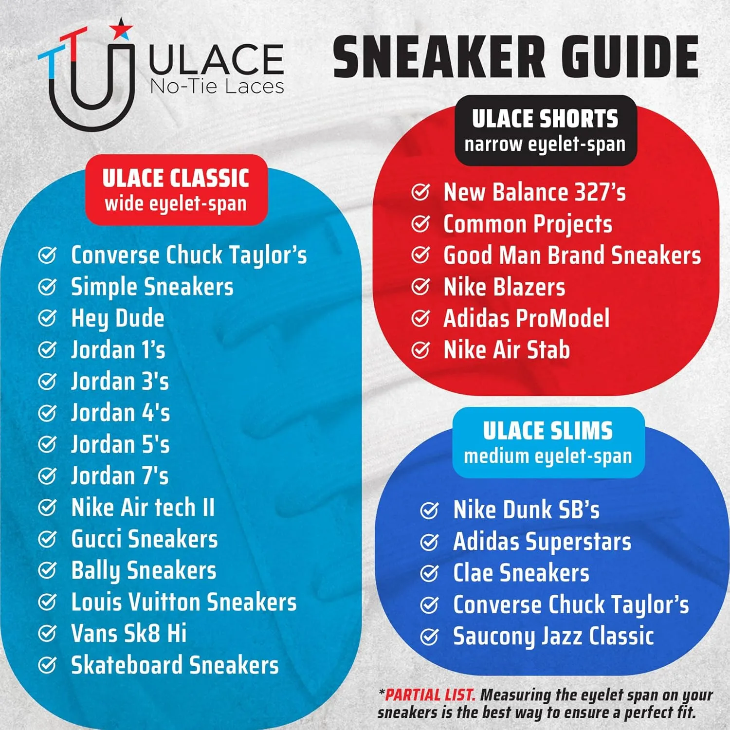 uLace Slims No-Tie Shoelaces - Elastic Shoe Laces for Sneakers | Stretchy, Elastic Laces | Easy Installation - 14 Laces