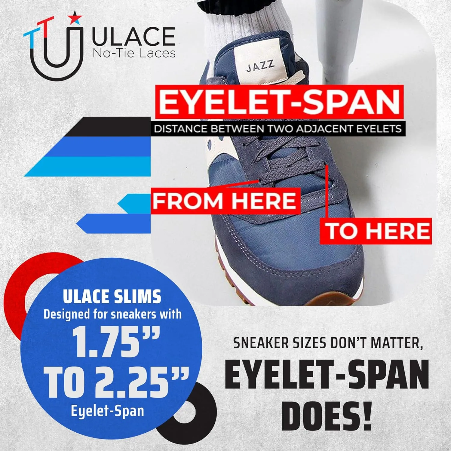 uLace Slims No-Tie Shoelaces - Elastic Shoe Laces for Sneakers | Stretchy, Elastic Laces | Easy Installation - 14 Laces