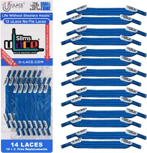 uLace Slims No-Tie Shoelaces - Elastic Shoe Laces for Sneakers | Stretchy, Elastic Laces | Easy Installation - 14 Laces