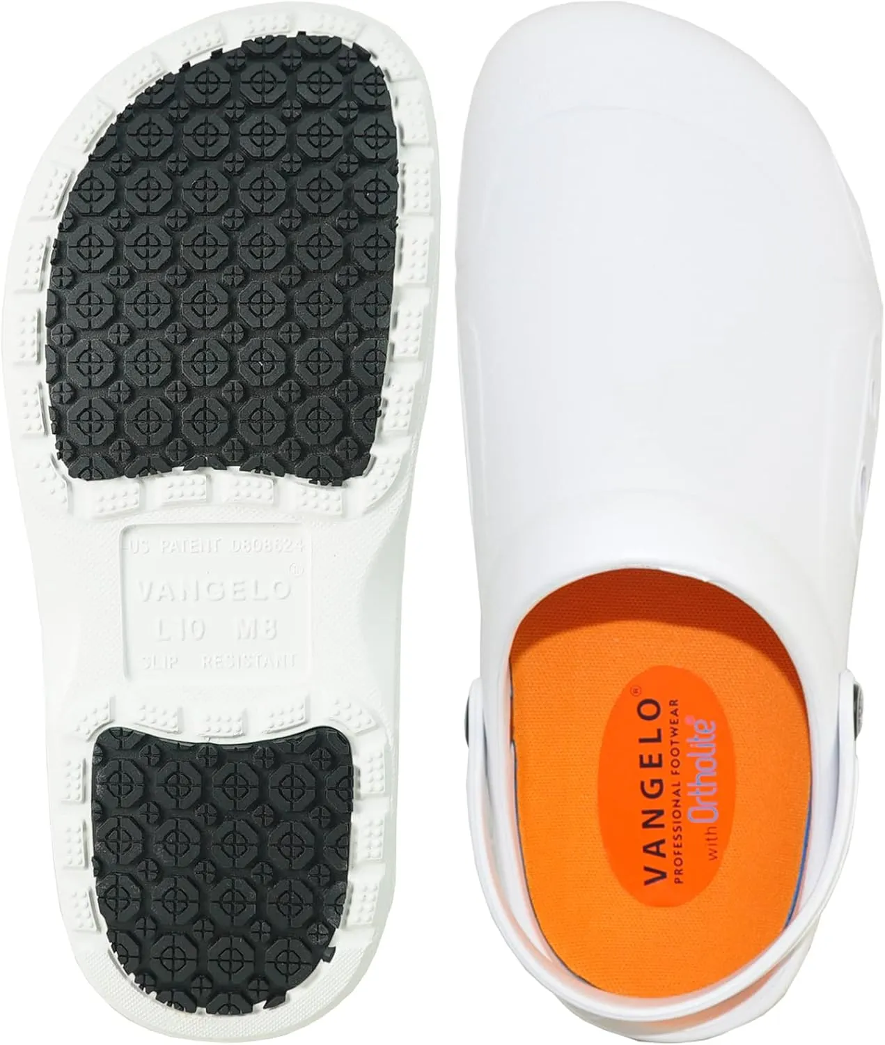 VANGELO Professional Slip Resistant Clog Waterproof Men Work Nurse Shoe Chef Shoe Ritz Black Lime White Multicolor