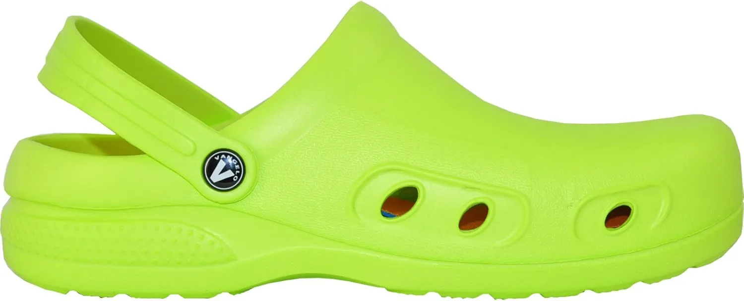 VANGELO Professional Slip Resistant Clog Waterproof Men Work Nurse Shoe Chef Shoe Ritz Black Lime White Multicolor