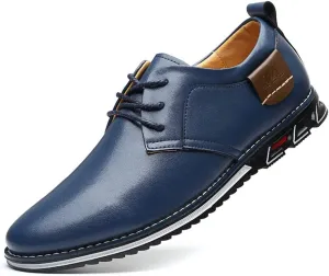 Veslexth Men Casual Driving Sneakers Loafers Breathable Comfort Walking Wing Tips Lace Up Luxury Leather Shoes for Male Business Work Office Dress Outdoor