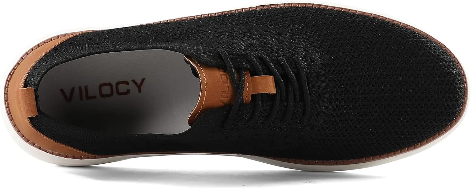 VILOCY Men's Casual Dress Sneakers Oxfords Business Mesh Breathable Walking Shoes Tennis Comfortable