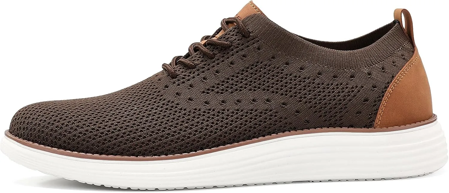 VILOCY Men's Casual Dress Sneakers Oxfords Business Mesh Breathable Walking Shoes Tennis Comfortable