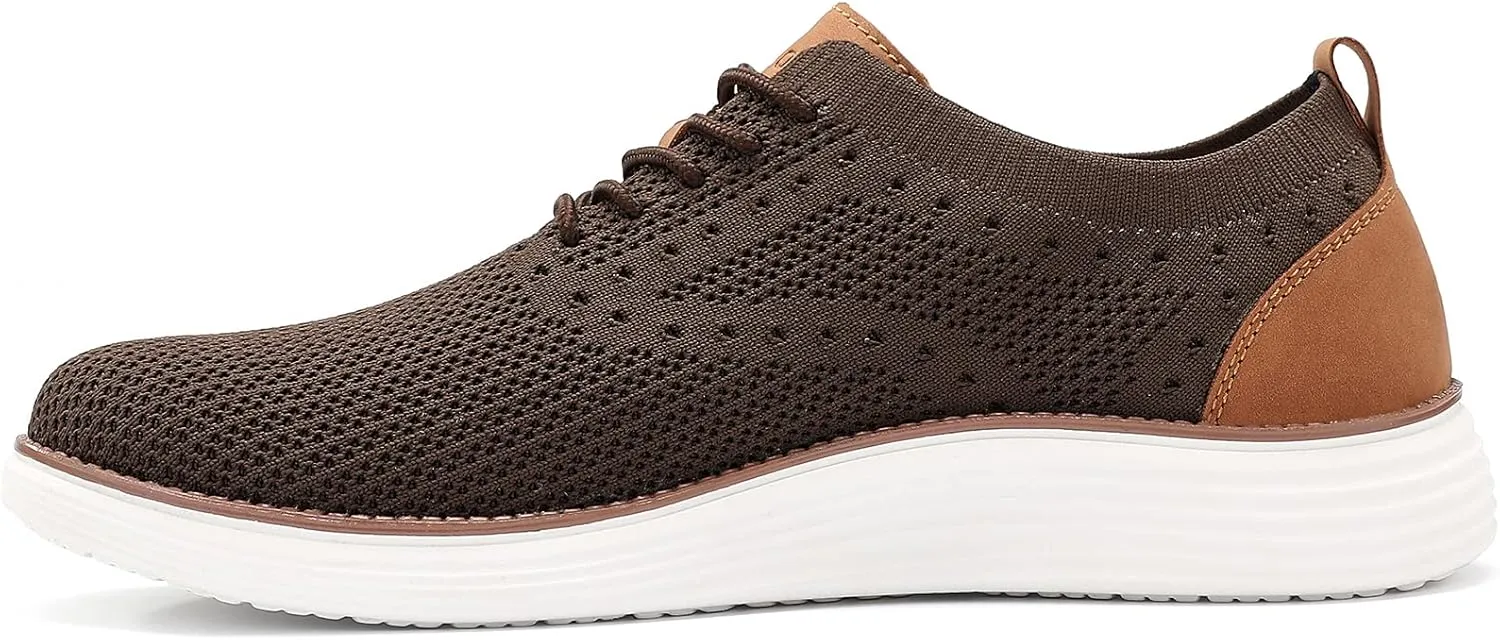 VILOCY Men's Casual Dress Sneakers Oxfords Business Mesh Breathable Walking Shoes Tennis Comfortable