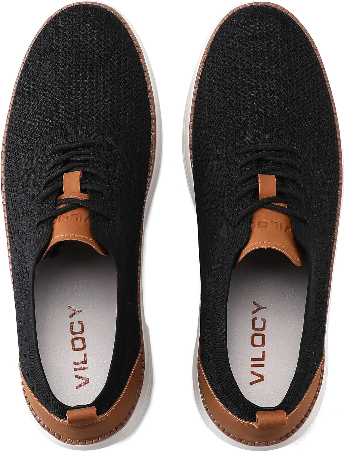 VILOCY Men's Casual Dress Sneakers Oxfords Business Mesh Breathable Walking Shoes Tennis Comfortable