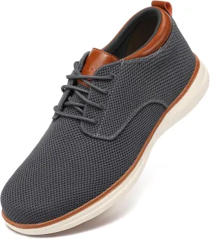 VILOCY Men's Wide Casual Dress Oxfords Business Shoes Fashion Sneakers Mesh Breathable Comfortable Walking Shoes