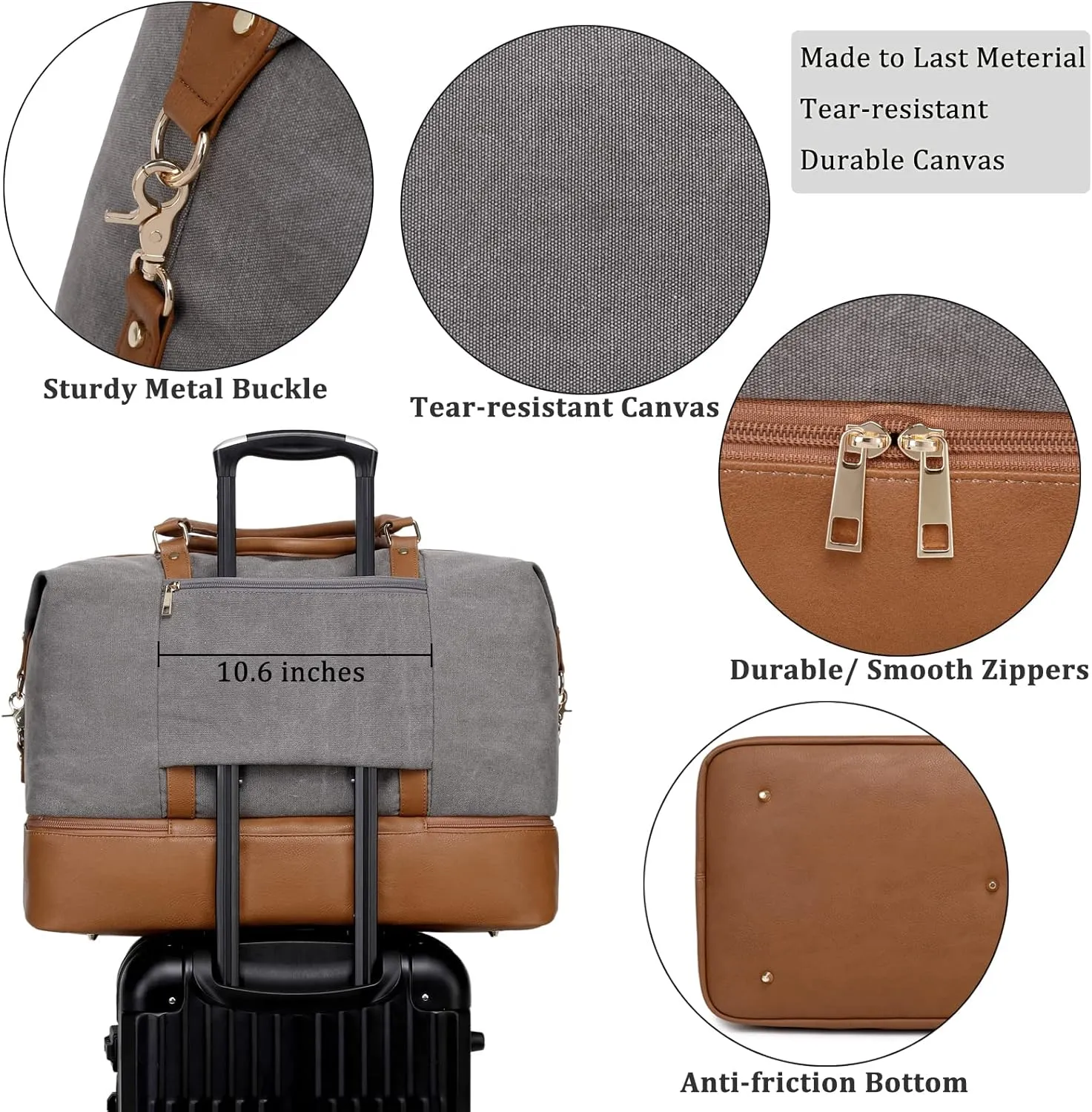 Weekender Bags for Women Oversized Travel Bag Womens Overnight Bag Mens Duffle Bag Large Size with Shoe Compartment