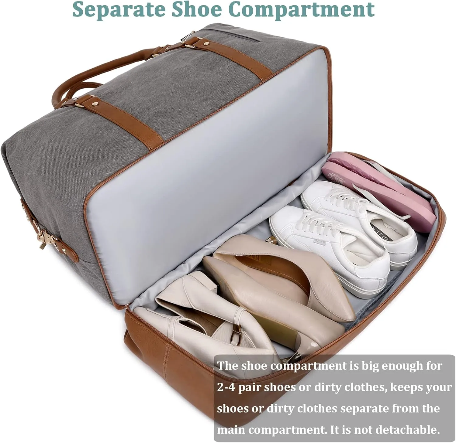 Weekender Bags for Women Oversized Travel Bag Womens Overnight Bag Mens Duffle Bag Large Size with Shoe Compartment