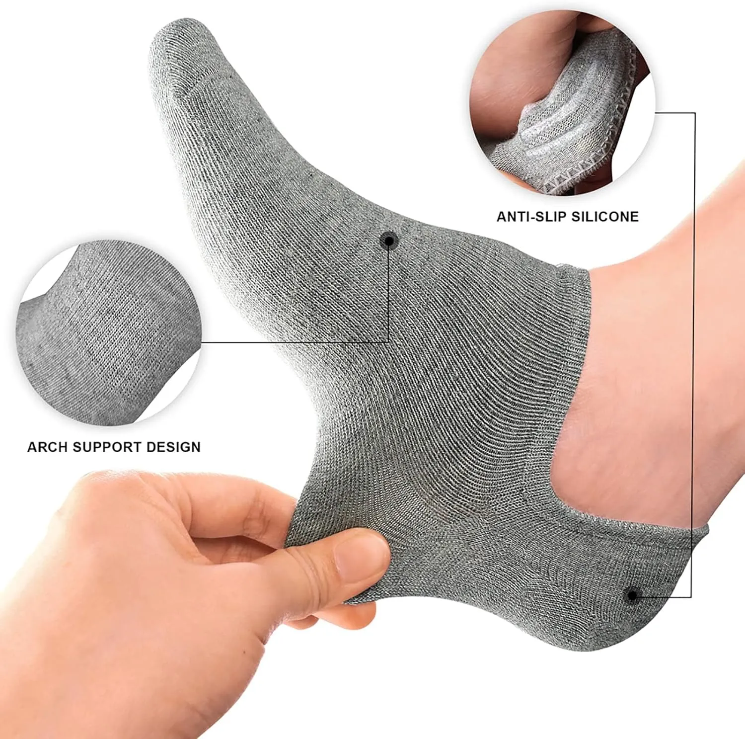 wernies No Show Socks Women Low Socks Non Slip Flat Boat Line 4/8 Pairs