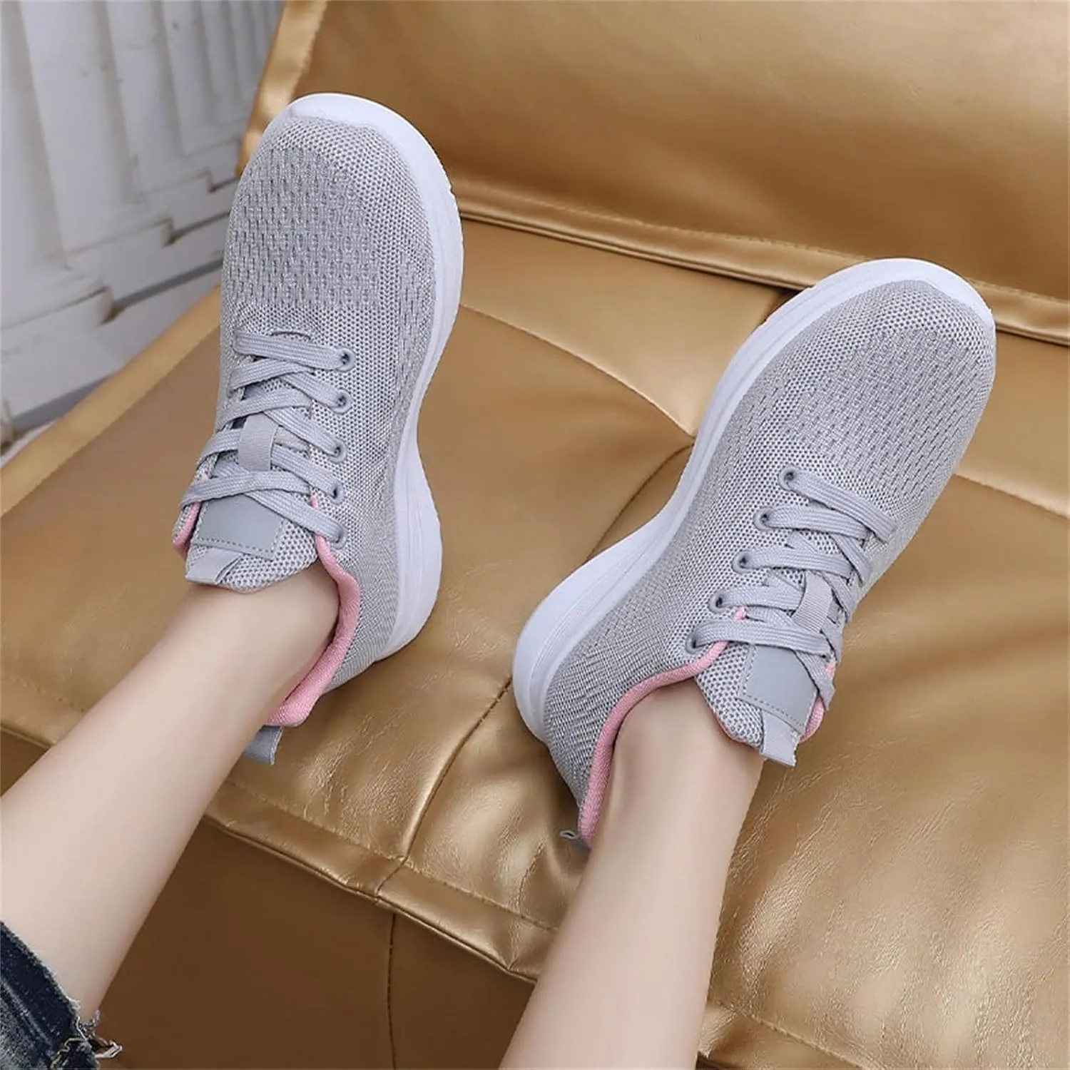 Women Walking Shoes Ladies Running Sneakers Breathable Mesh Sports Shoes Casual Lightweight Gym Lace up Sneakers