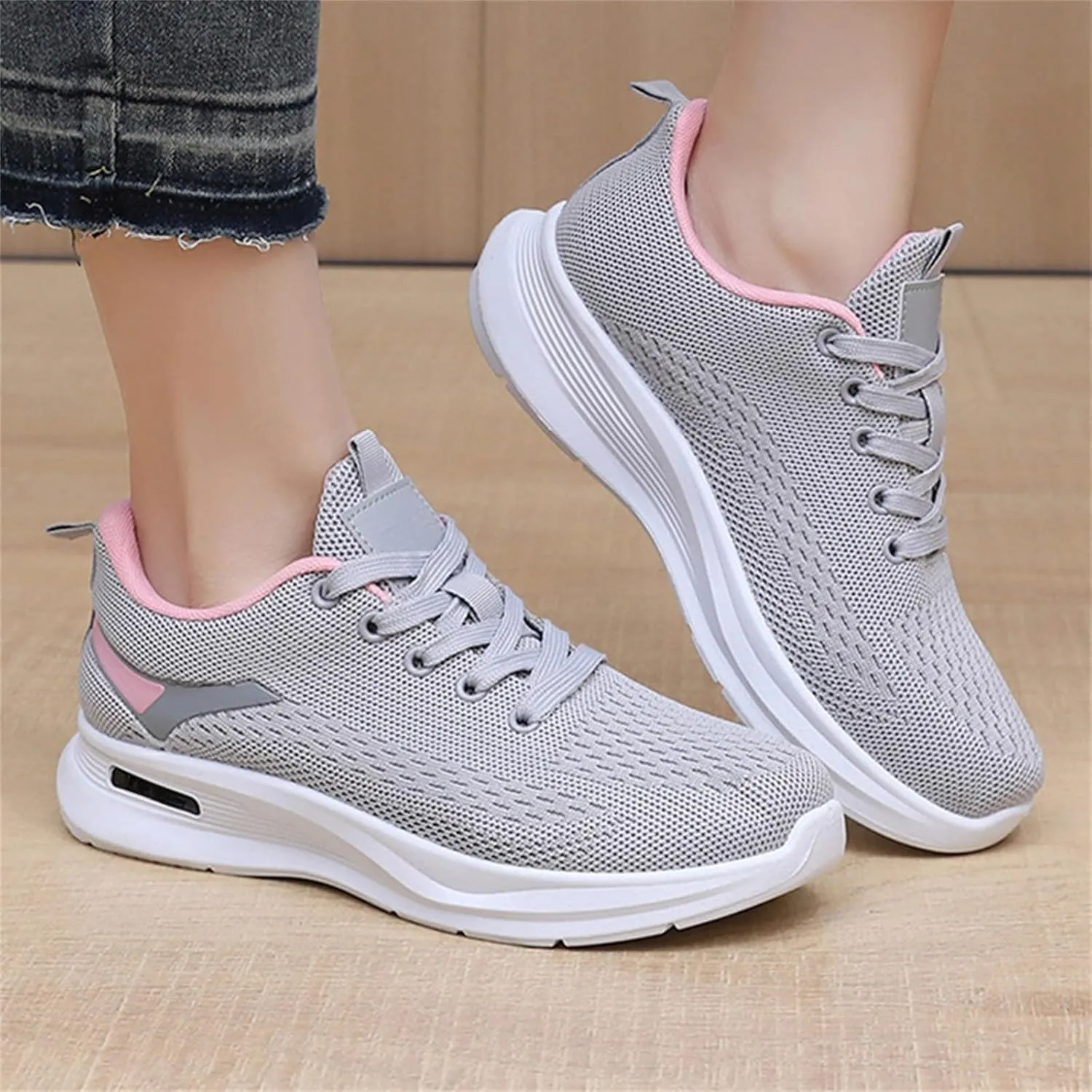 Women Walking Shoes Ladies Running Sneakers Breathable Mesh Sports Shoes Casual Lightweight Gym Lace up Sneakers